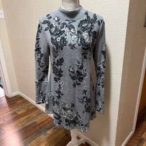 Style & Co Womens Cotton Floral-Print Sweater - Size Medium